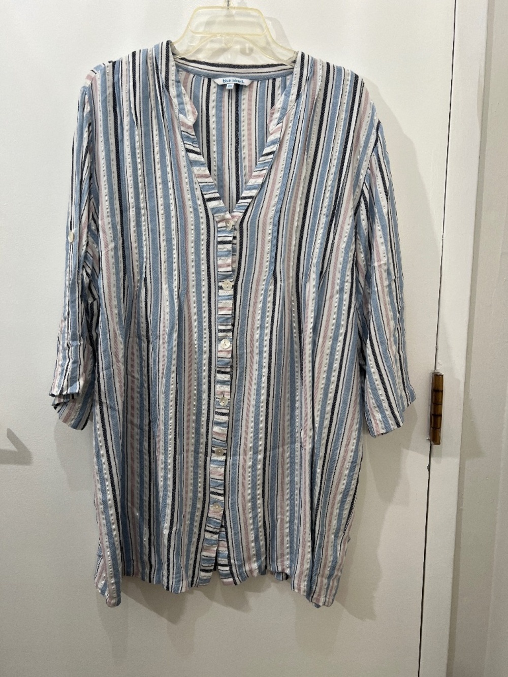 Blue Island tunic Rayon with metalic decoration Plus Size 2X
